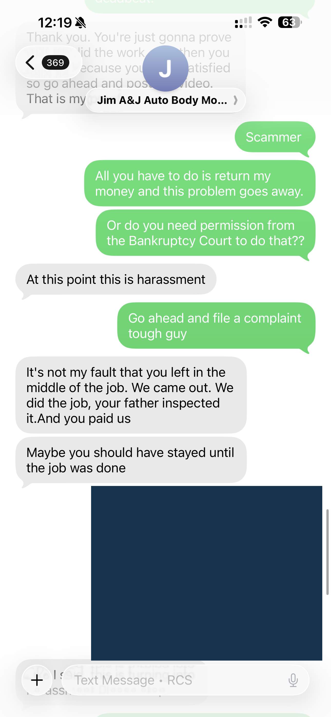 Redacted record: Continuation of the disagreement